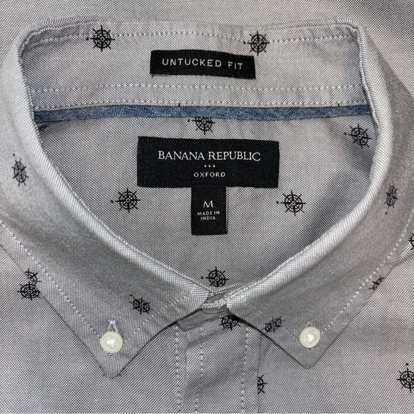 Banana Republic Shirt Men's  UNTUCKED STANDARD FIT Long Sleeve Oxford - Picture 3 of 7